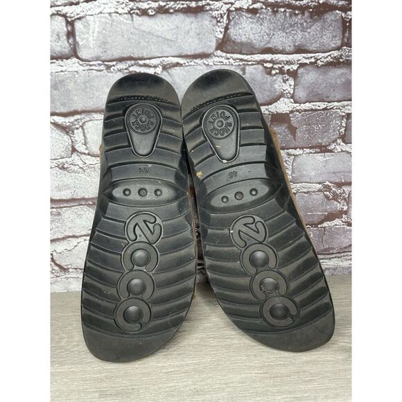 Ecco Cosmo Brown Leather Adjustable Comfort Cork Sandals Men’s Sz 46EU/12.5M US - Picture 15 of 16